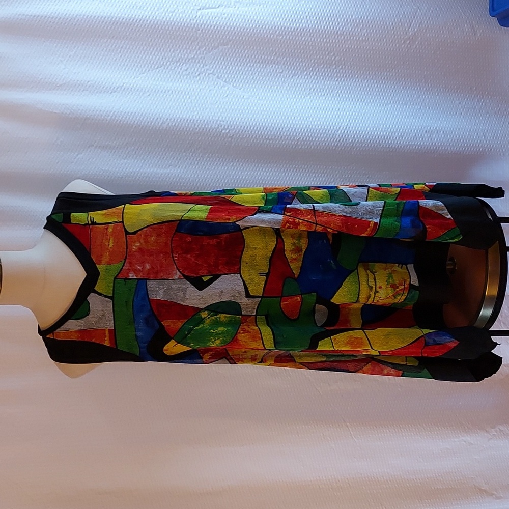 India Boutique Women's Top Tunic Primary Colors Bold Graphic Sleeveless …